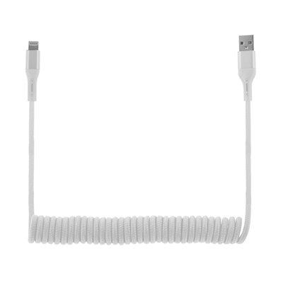 Aduro Tech Theory 6FT Coiled Lightning Cable  WHITE - ENG PKG ONLY