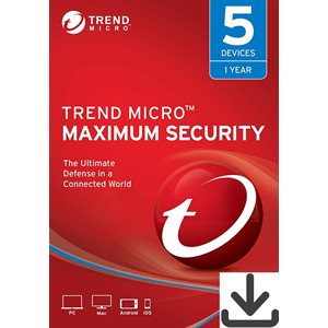 Trend Micro - Maximum Security - 1A/5U - Clé (téléchargement)