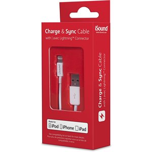Aduro 4FT APPLE MFI BRAIDED CHARGE & SYNC LIGHTNING CABLE WHITE
