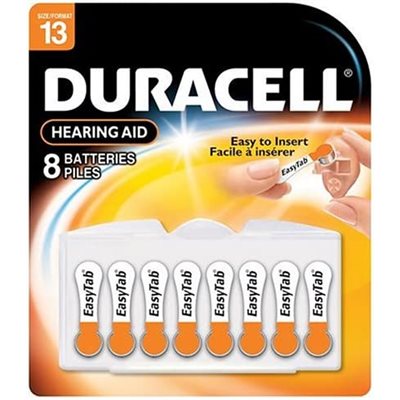 DURACELL ZINC AIR HEARING AID BATTERIES 13 Zinc Air Battery PACK OF 8