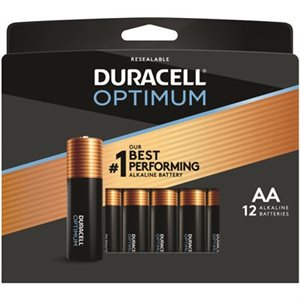 DURACELL OPTIMUM AA (Non Bulk) Alkaline Battery PACK OF 12