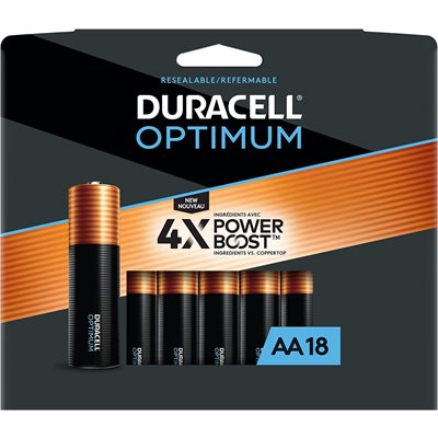 DURACELL OPTIMUM AA (Non Bulk) Alkaline Battery PACK OF 18