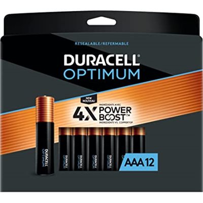 DURACELL OPTIMUM AAA (Non Bulk) Alkaline Battery PACK OF 12