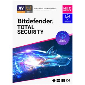Bitdefender - Total Security - 1A/5U - Clé (téléchargement)