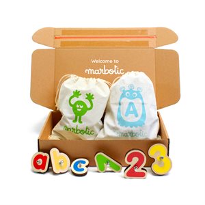 Marbotic - Sensory Kit for Preschool Reading & Counting - Interactive Wooden Letters and Numbers