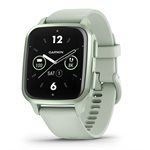 Garmin Venu Sq 2, Metallic Mint Aluminum Bezel with Cool Mint Case and Silicone Band