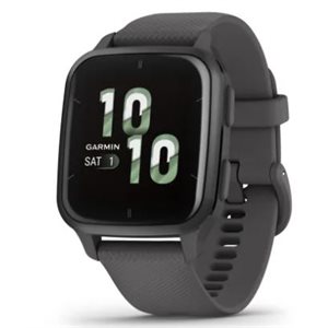 Garmin Venu Sq 2, Slate Aluminum Bezel with Shadow Gray Case and Silicone Band