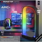 Monster - Lampe LED Smart Wifi Arc+ 3 en 1 réactive au son avec chargeur sans fil