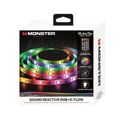 Monster - Bande lumineuse DEL extérieure multicolore et multiblanc- 16,4 pi