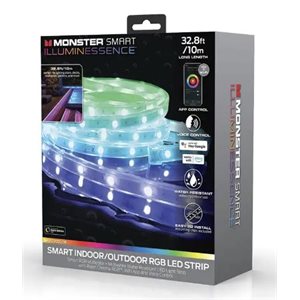 Monster - Bande LED RGBW extérieure 10M WI-FI avec clips de montage standard - 10M