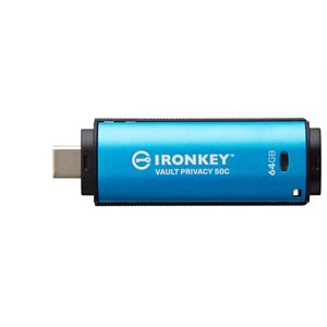 Kingston 64GB USB-C IronKey Vault Privacy 50C AES-256 Encrypted, FIPS 197