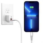 LAX - Wall Charger Dual USB-C 20W PD + USB-A with 6FT USB-C to Lightning Cable - White