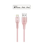 LAX - Câble Lightning en nylon tressé Apple MFi de 10 pieds - Rose