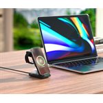 LAX MagSafe Compatible Wireless 3 In 1 Charging Stand - Black