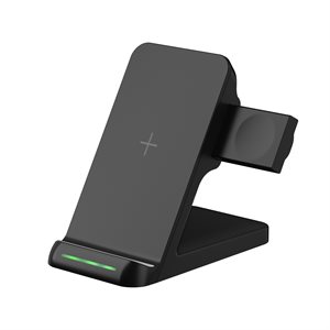 LAX Wireless 3 in 1 Charging Stand - Black