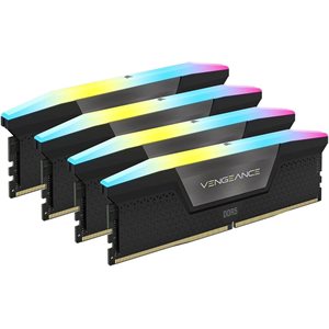 CORSAIR VENGEANCE RGB DDR5 192GB (4x48GB) DDR5 5200 (PC5-41600) C38 1.25V Intel XMP DT Memory Black