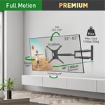 Barkan Full Motion 13-83 inch Extra Long TV Wall Mount