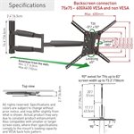 Barkan Full Motion 13-83 inch Extra Long TV Wall Mount