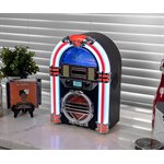 VICTOR Jukebox Classique Bluetooth de bureau, lecteur CD et radio FM LED