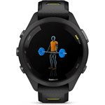 Garmin Forerunner 265S, Black Bezel and Case with Black/Amp Yellow Silicone Band