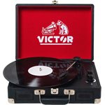 VICTOR Metro 3-Speed Portable Suitcase Turntable Record Player with Dual Bluetooth in & Out Black