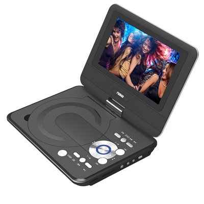 NAXA - Lecteur DVD portable à écran pivotant LCD TFT 9'' avec entrées USB/SD/MMC