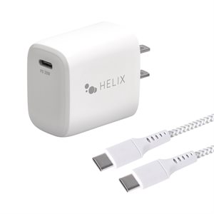 Emerge Helix 20W PD USB-C Wall charger with USB-C to Lightning Cable