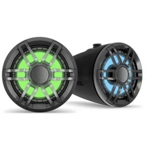 Garmin Fusion XS Series Marine Wake Tower Speakers, 6.5" 200-Watt Sports Black with RGB LED Lighting