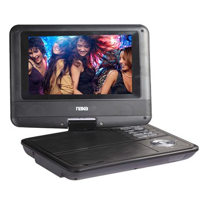 NAXA - Lecteur DVD portable à écran pivotant LCD TFT 7″ avec entrées USB/SD/MMC