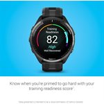 Garmin Forerunner 965, Carbon Gray DLC Titanium Bezel w/Black Case & Black/Powder Gray Silicone Band