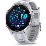 Garmin Forerunner 965, Titanium Bezel with Whitestone Case and Whitestone/Powder Gray Silicone Band