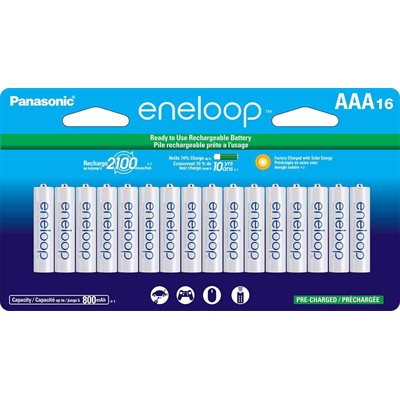 PanasonicEneloopPackof16AAA2100CycleNi-MHPre-ChargedRechargeableBatteries