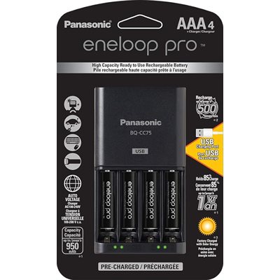 PanasonicKKJ75K3A4BAAdvancedBatteryChargerw/AAAEneloopProHighCapacityRechargeableBatteries-4pack