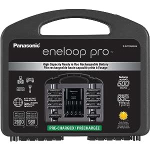 PanasoniceneloopproHighCapacityPowerPack,8AA,2AAA,w/AdvancedIndividualBatteryCharger&PlasticStorgCas