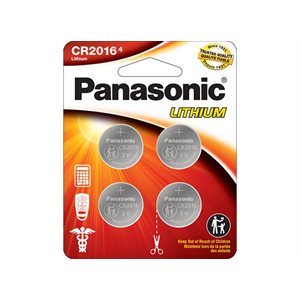 PANASONIC CR2016 - 3V Lithium Coin Cell Battery 4 Pack