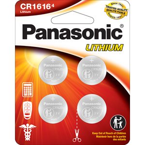 Panasonic CR1616 3.0 Volt Lithium Coin Cell Batteries - 4 Pack