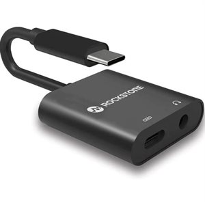 Rockstone - Adaptateur pour écouteurs et chargeur USB Type C vers 3,5 mm