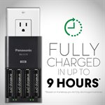 Panasonic KKJ75KHC4BA Advanced Battery Chrger w/USB Charging Port & 4AA Eneloop Pro Rechrgbl Batt BK