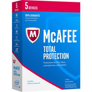 McAfee - Total Protection 1A/5U - PC/Mac/Android (ANG/FR)