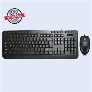 Adesso Bilingual French Canadian Print Multimedia Desktop Keyboard & Mouse Combo