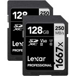 Lexar Professional 1667X 128GB (2-Pack) SDXC UHS-II Card