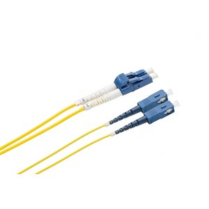 Optic.ca 2M Fiber Patch Cable OS2, LC/UPC-SC/UPC Senko, SM, Duplex, 2mm yellow Corning