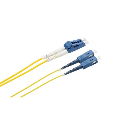 Optic.ca 3M Fiber Patch Cable OS2, LC/UPC-SC/UPC Senko, SM, Duplex, 2mm yellow Corning