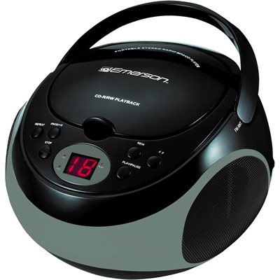 Emerson - EPB-3000 Portable CD Player with AM/FM Stereo Radio - Black