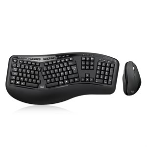 Ensemble clavier Ergo sans fil et souris laser verticale Adesso, canadien-français