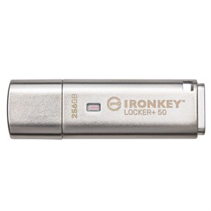 Kingston 256GB IronKey Locker Plus 50 AES Encryption, USBtoCloud