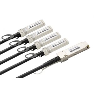 Optic.ca 40GBASE-QSFP+ TO 4X10G SFP+ PASSIVE TWINAX CABLE, 1 METER LENGTH, 100% JUNIPER COMPATIBLE