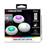 Monster - Paquet de 3 lumières LED multicolores avec télécommande