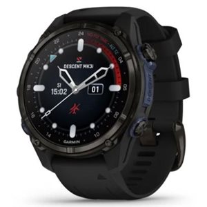 Garmin Descent Mk3i – 43 mm, Carbon Gray DLC Titanium with Black Silicone Band