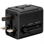 ReTrak - Universal Travel Adapter with USB - Black